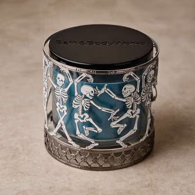 Glow-in-the-Dark Dancing Skeleton 3-Wick Candle Holder | PREVENTA
