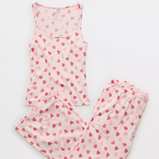 AE Luxe Plush Candy Hearts PJ Set - Light Pink | PREVENTA