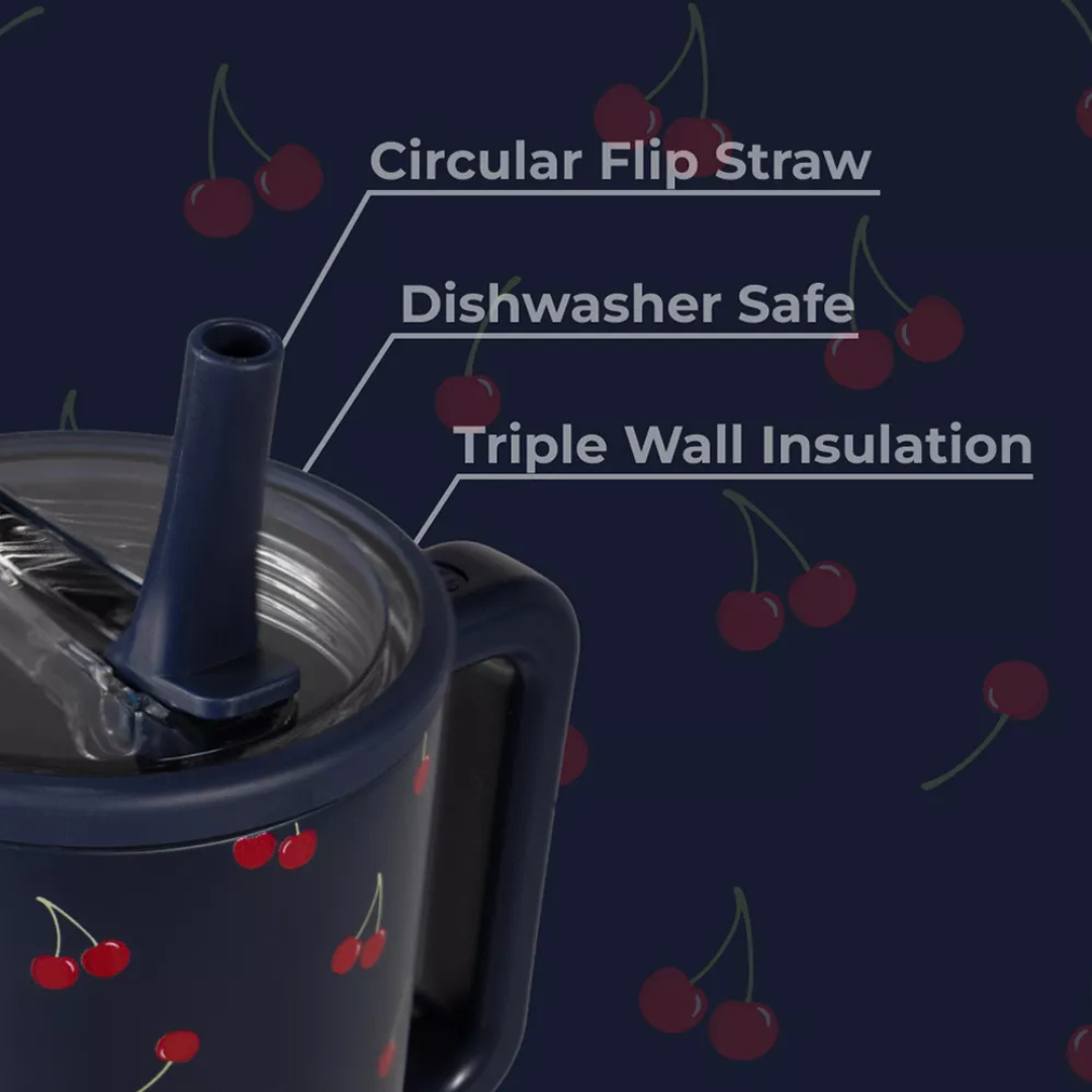 Midnight Cherries Traveler Tumbler