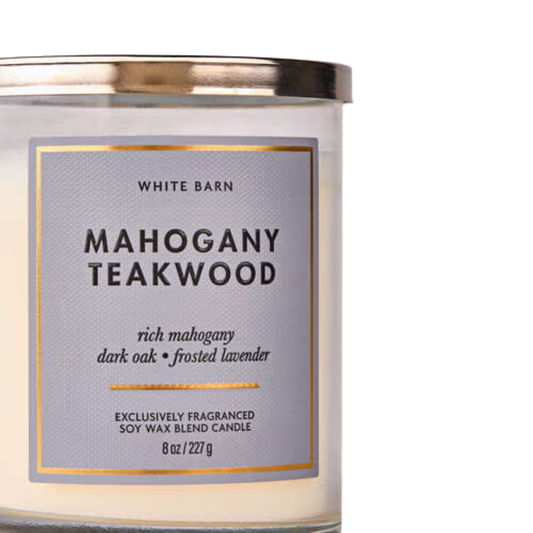 Mahogany Teakwood Single Wick Candle