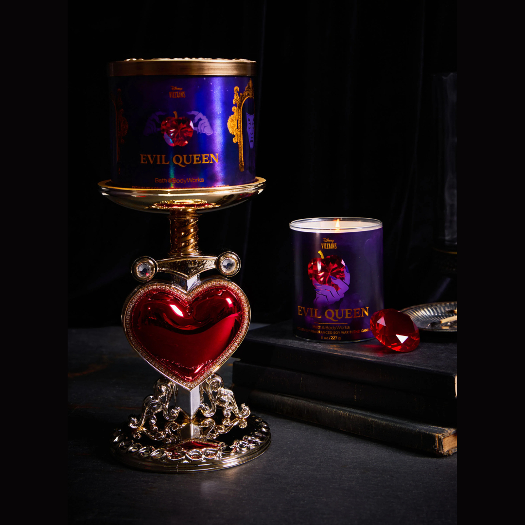 Evil Queen Pierced Heart Pedestal 3-Wick Candle Holder