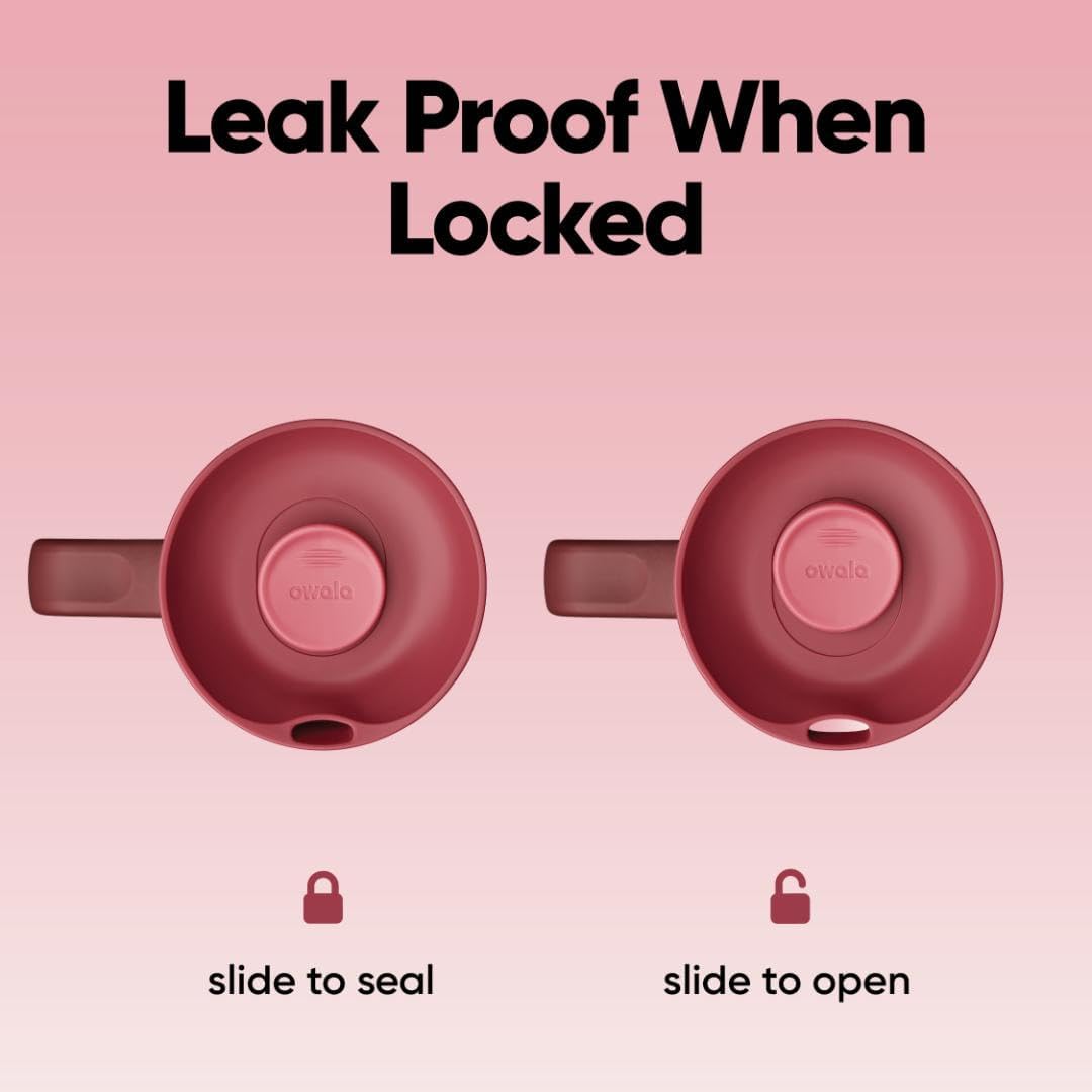 SmoothSip® Slider with Handle 12oz - Black Cherry | PREVENTA