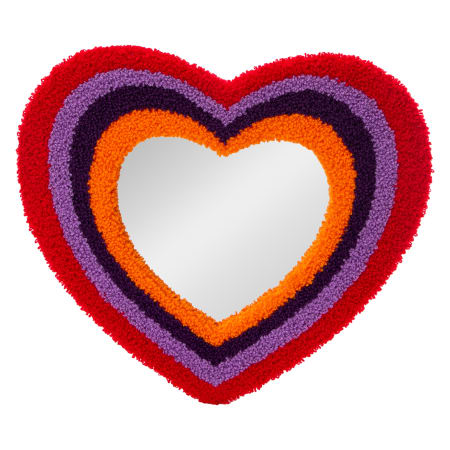 Red Heart Tufted Mirror