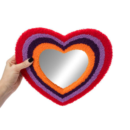 Red Heart Tufted Mirror