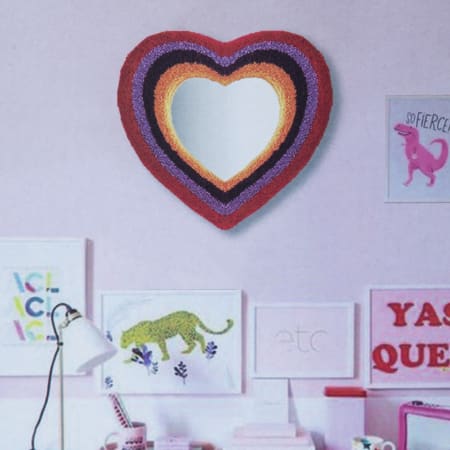 Red Heart Tufted Mirror
