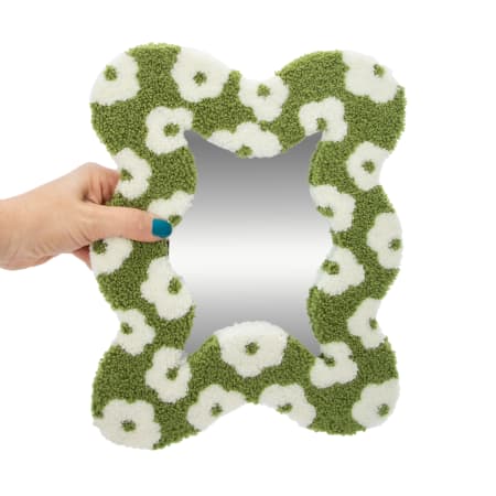 Green Daisy Tufted Mirror