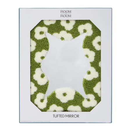 Green Daisy Tufted Mirror