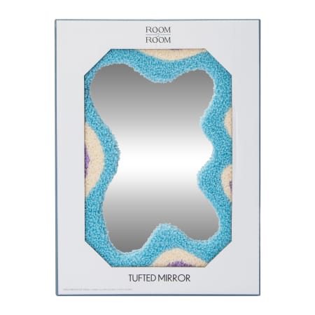 Blue & Purple Swirl Tufted Mirror