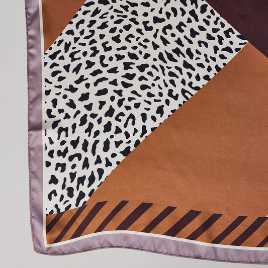 Striped Animal Print Mix Silky Bandana