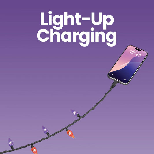 Purple & Orange Light Up USB-C Cable