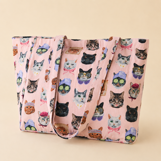 Cat Collage Market Tote Bag | PREVENTA