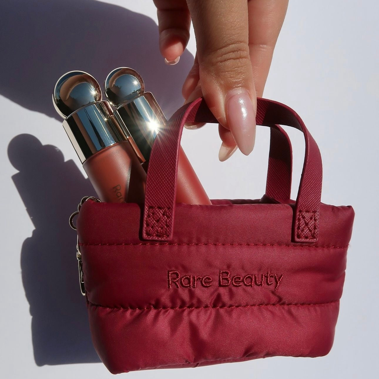 Mini Puffy Tote Keychain Merlot