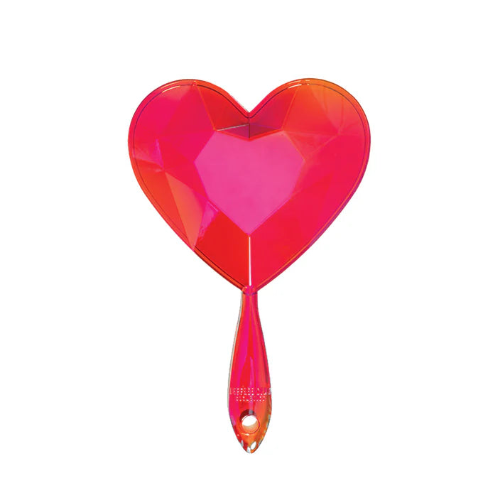 Red Crystal Heart Handheld Mirror
