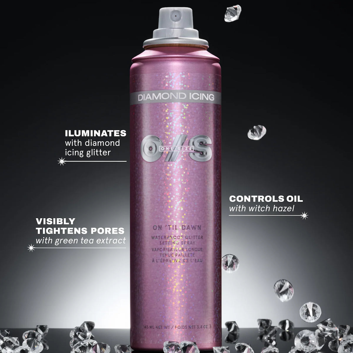 On 'Til Dawn Diamond Icing Glitter Waterproof Setting Spray | PREVENTA