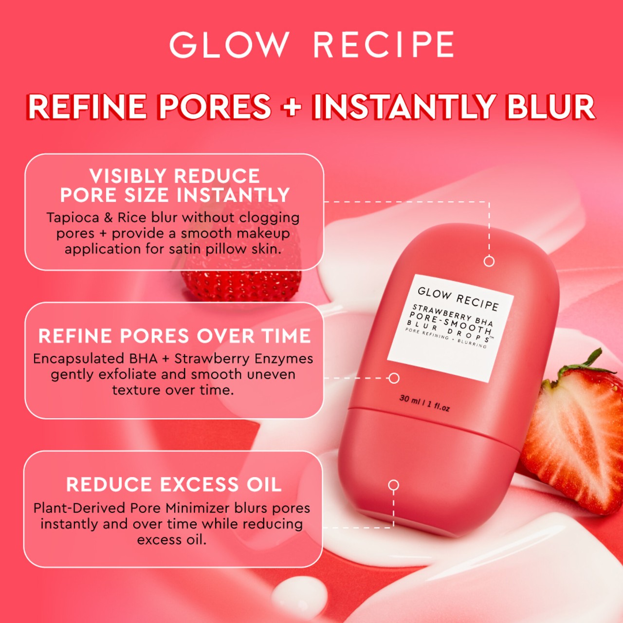 Strawberry BHA Pore-Smooth Blur Drops | PREVENTA