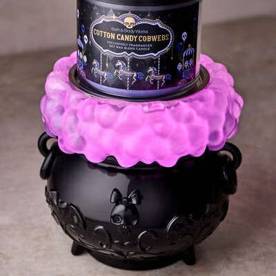 Light-Up Color-Changing Cauldron Waterglobe Pedestal 3-Wick Candle Holder | PREVENTA