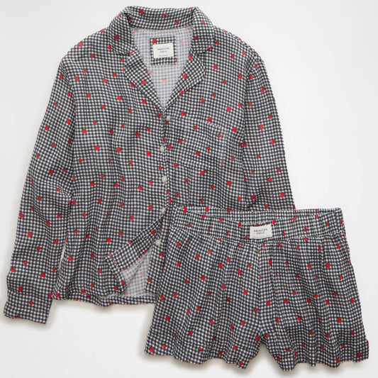 AE Cotton Gauze PJ Set - Black | PREVENTA