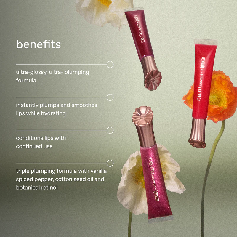r.e.m. beauty x Wicked: For Good Poppy Plumping Lip Gloss - Plum Petals | PREVENTA