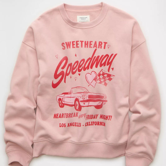AE Valentine's Day Graphic Sweatshirt - Light Pink | PREVENTA