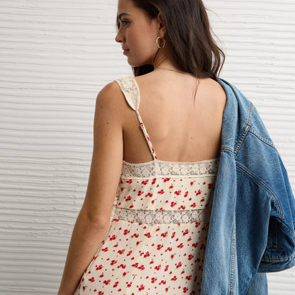 AE Lace Slip Mini Dress - Cream | PREVENTA