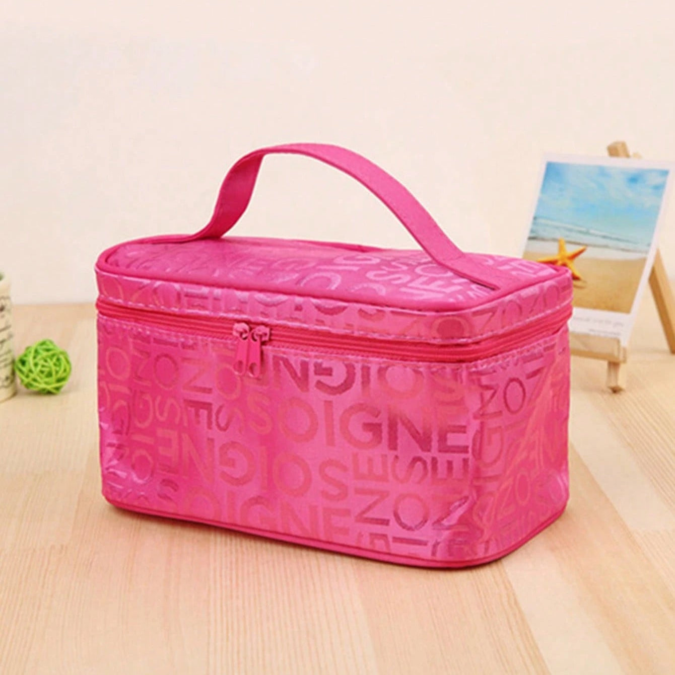 Letras Pink Makeup Bag