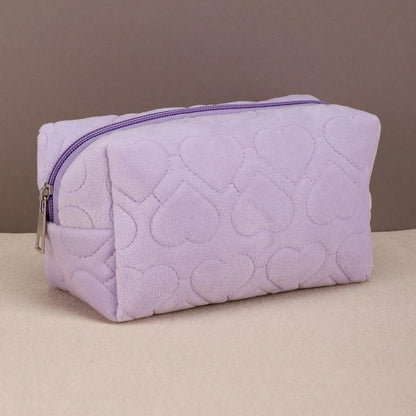Corazones Lila Makeup Bag