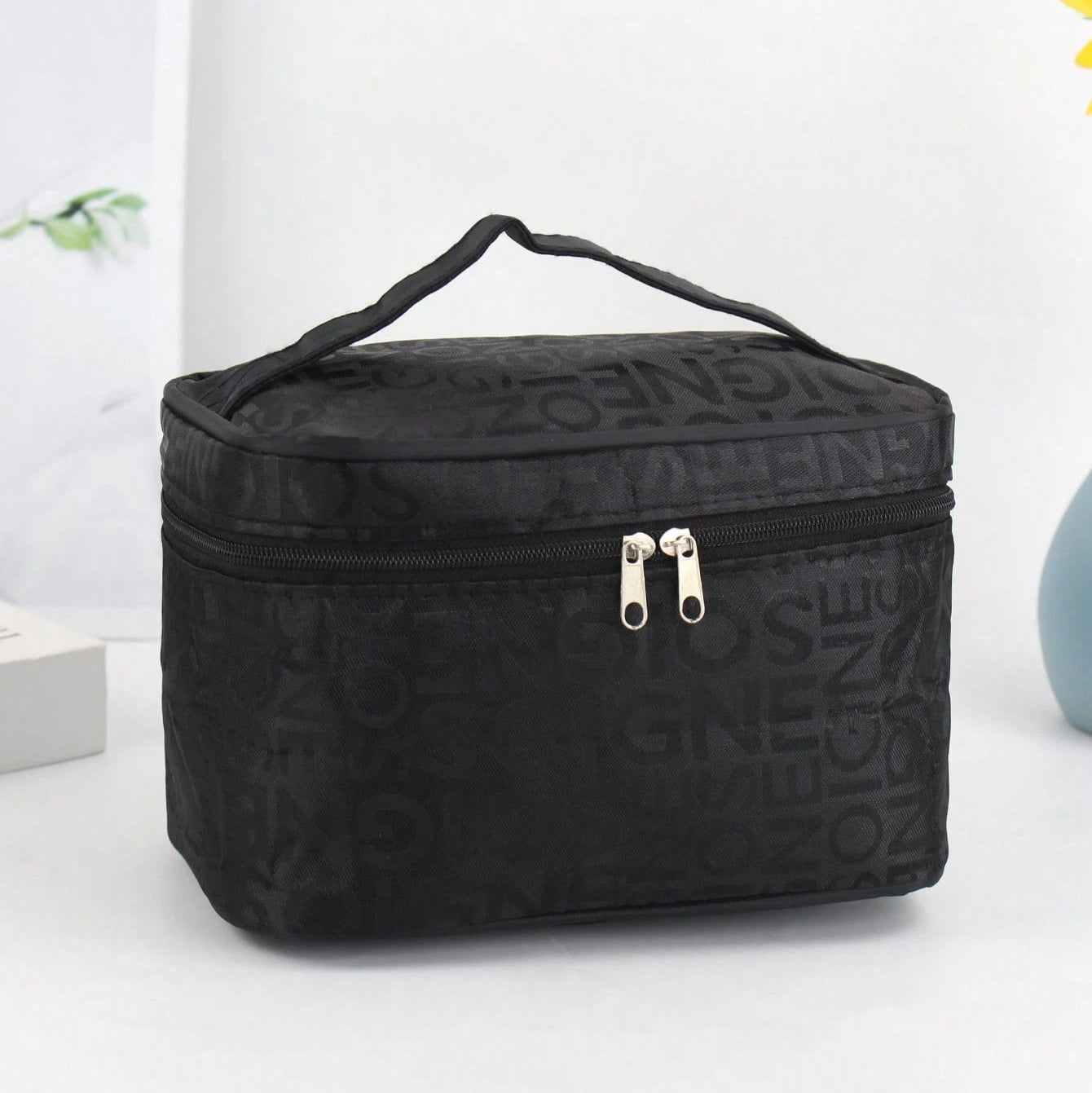Letras Black Makeup Bag