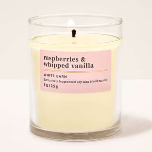Raspberries & Whipped Vanilla Single Wick Candle