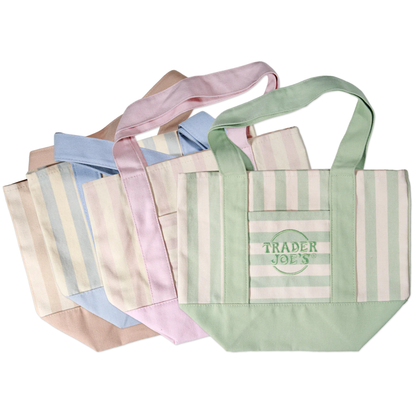 Striped Mini Canvas Tote Bag