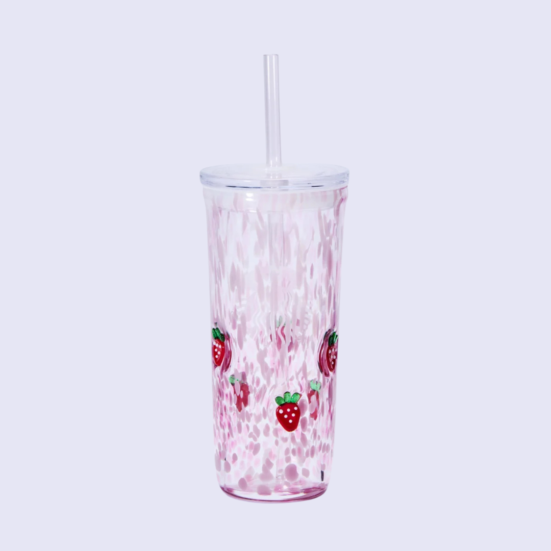 Pink Vibes Glass Cold Cup