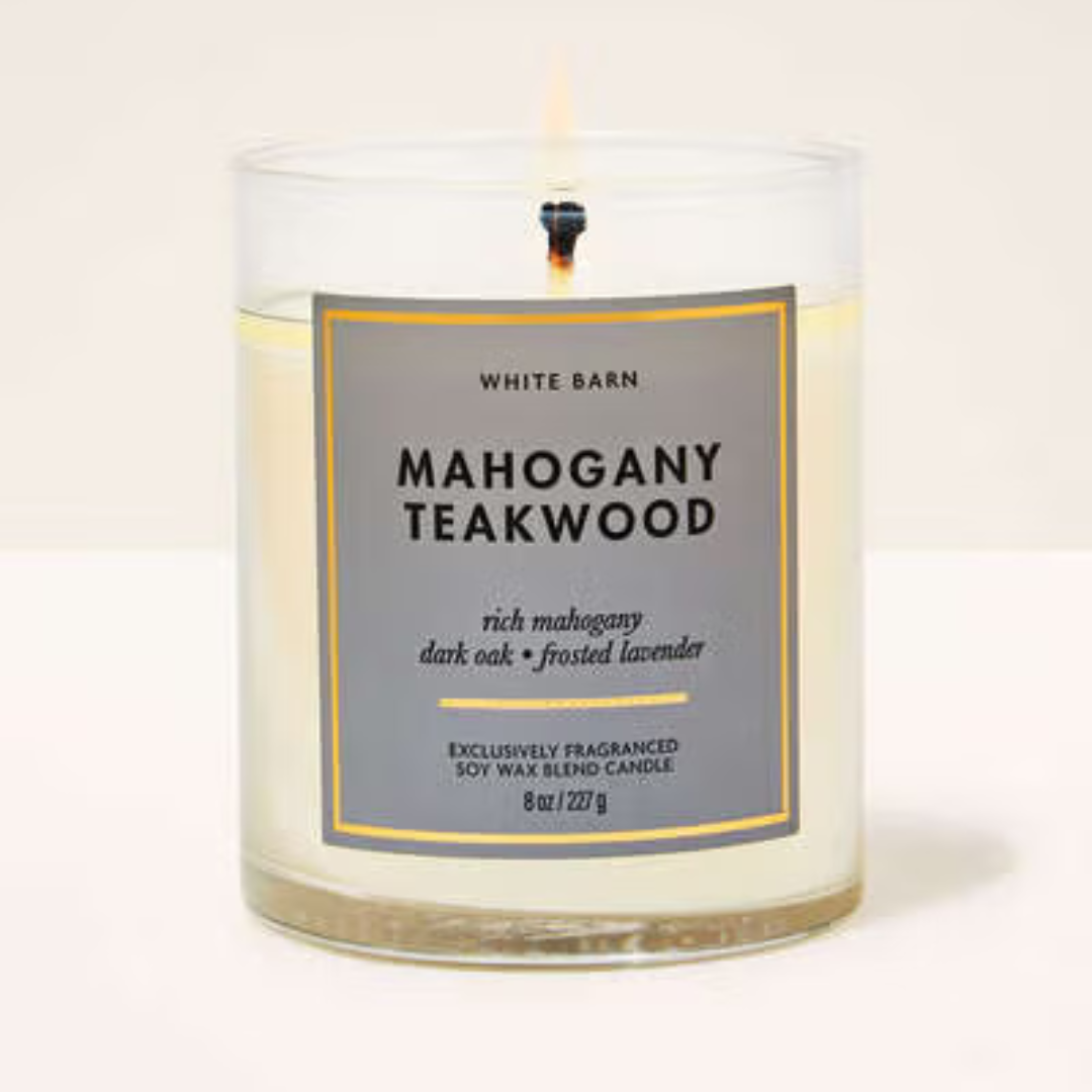 Mahogany Teakwood Single Wick Candle