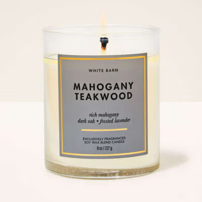 Mahogany Teakwood Single Wick Candle
