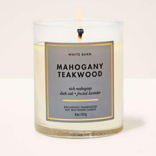 Mahogany Teakwood Single Wick Candle