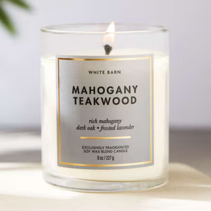 Mahogany Teakwood Single Wick Candle
