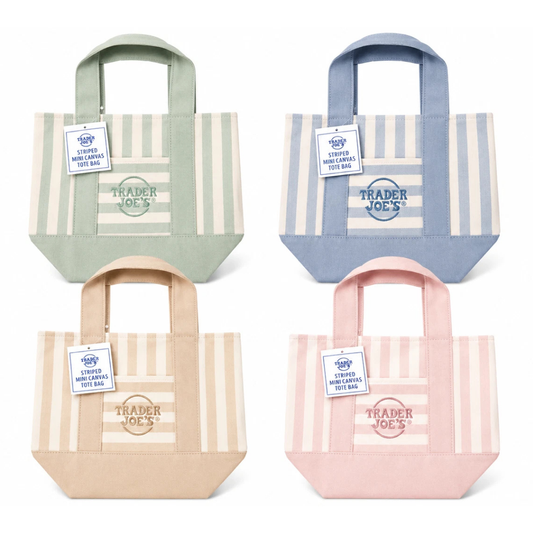 Striped Mini Canvas Tote Bag