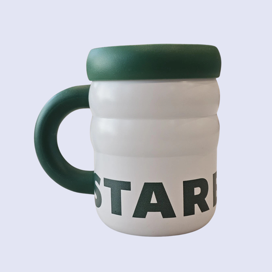 Rippled Green & White Mug