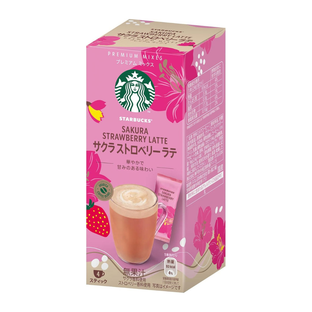 Starbucks Premium Mix Sakura Strawberry Latte 4P