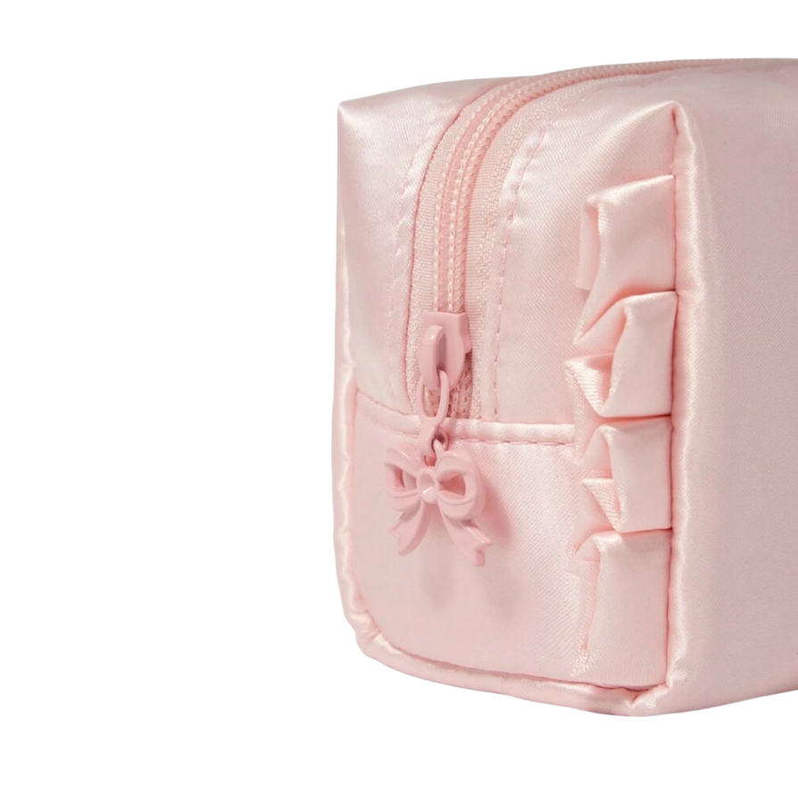 Listón Rosa Mini Makeup Bag