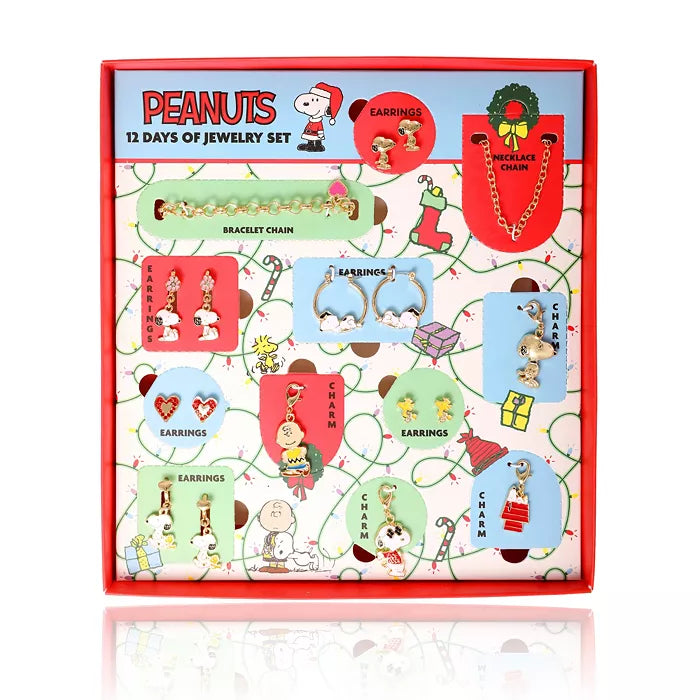 Snoopy Jewelry Calendar Advent Gift Set: Necklace, Bracelet & Charms Mix & Match Christmas | PREVENTA