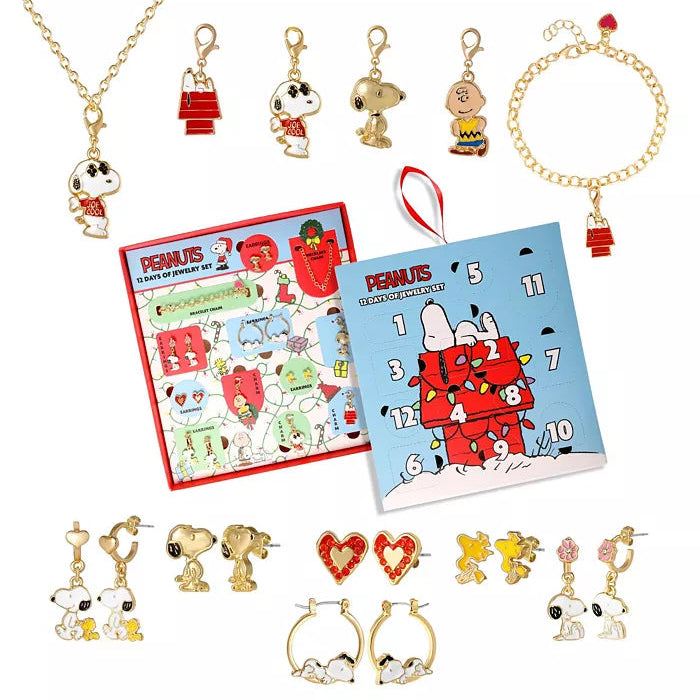 Snoopy Jewelry Calendar Advent Gift Set: Necklace, Bracelet & Charms Mix & Match Christmas | PREVENTA