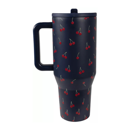 Midnight Cherries Traveler Tumbler
