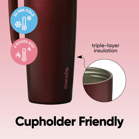 SmoothSip® Slider with Handle 12oz - Black Cherry | PREVENTA
