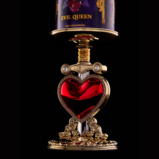 Evil Queen Pierced Heart Pedestal 3-Wick Candle Holder