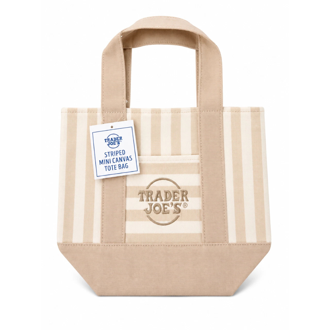 Striped Mini Canvas Tote Bag