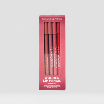 Wooden Lip Pencil Set - Wine