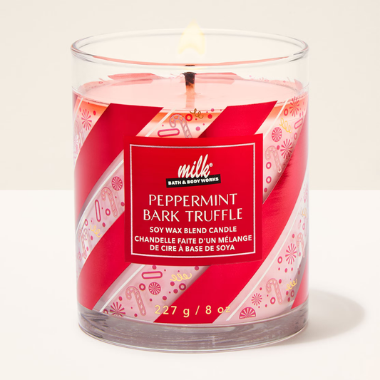 Peppermint Bark Truffle Single Wick Candle
