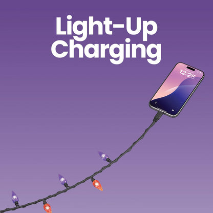 Purple & Orange Light Up USB-C Cable
