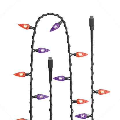 Purple & Orange Light Up USB-C Cable