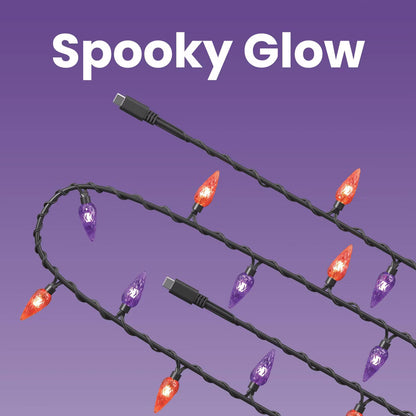 Purple & Orange Light Up USB-C Cable