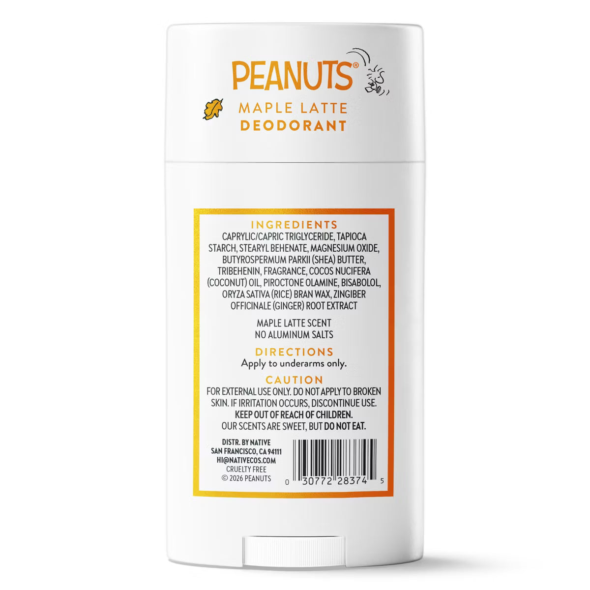Native Peanuts Limited Edition Deodorant - Maple Latte | PREVENTA